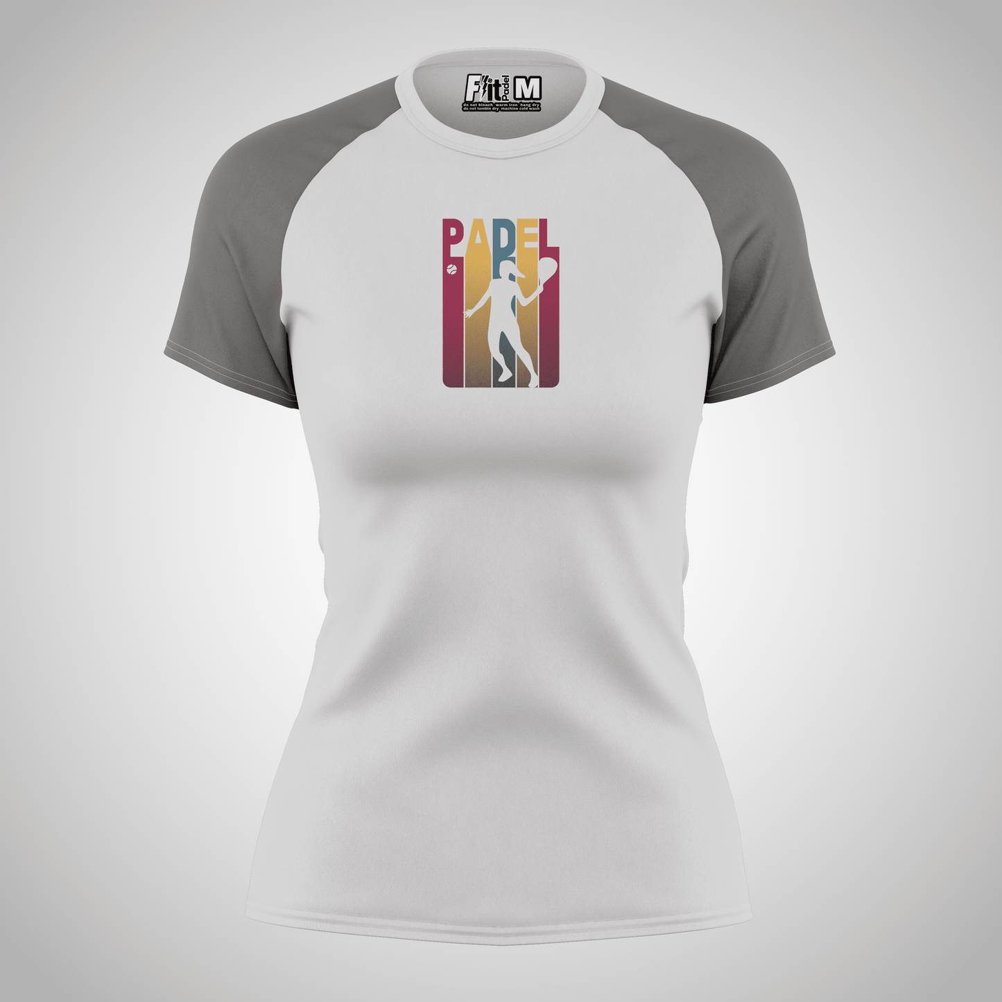 Women's two-tone F-it Padel T-shirt| Active wear grey and white