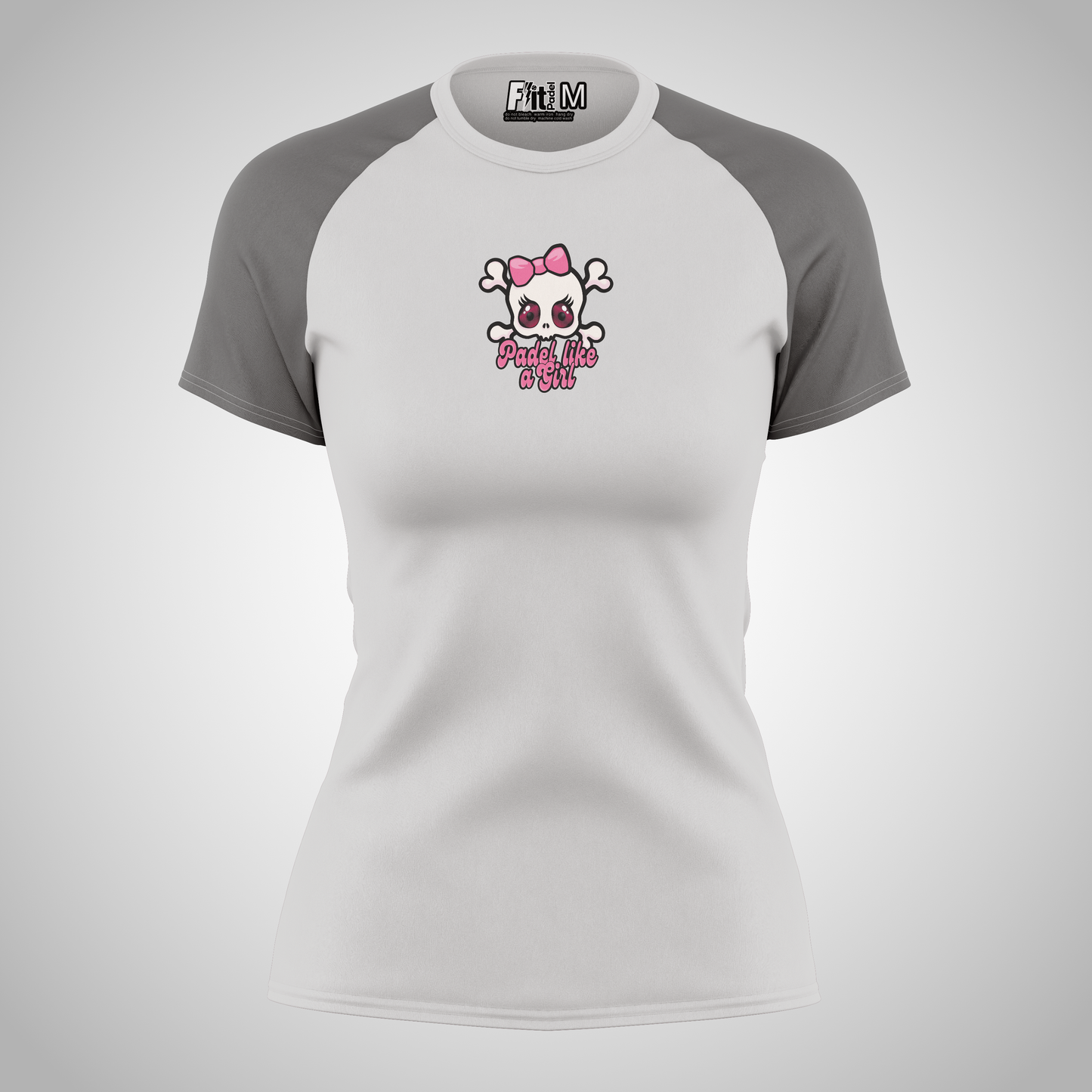 Women's two-tone F-it Padel T-shirt| Active wear grey and white