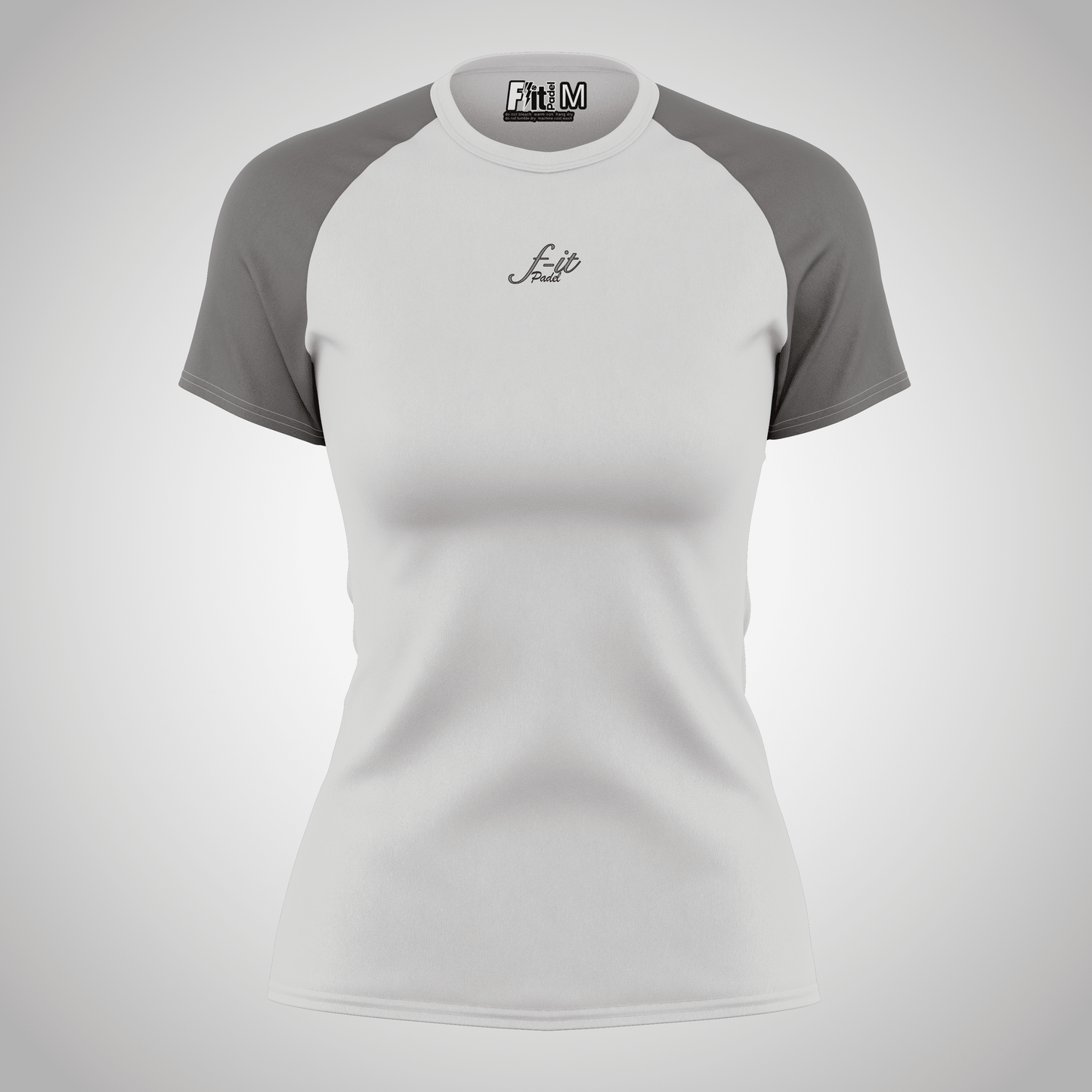 Women's two-tone F-it Padel T-shirt| Active wear grey and white